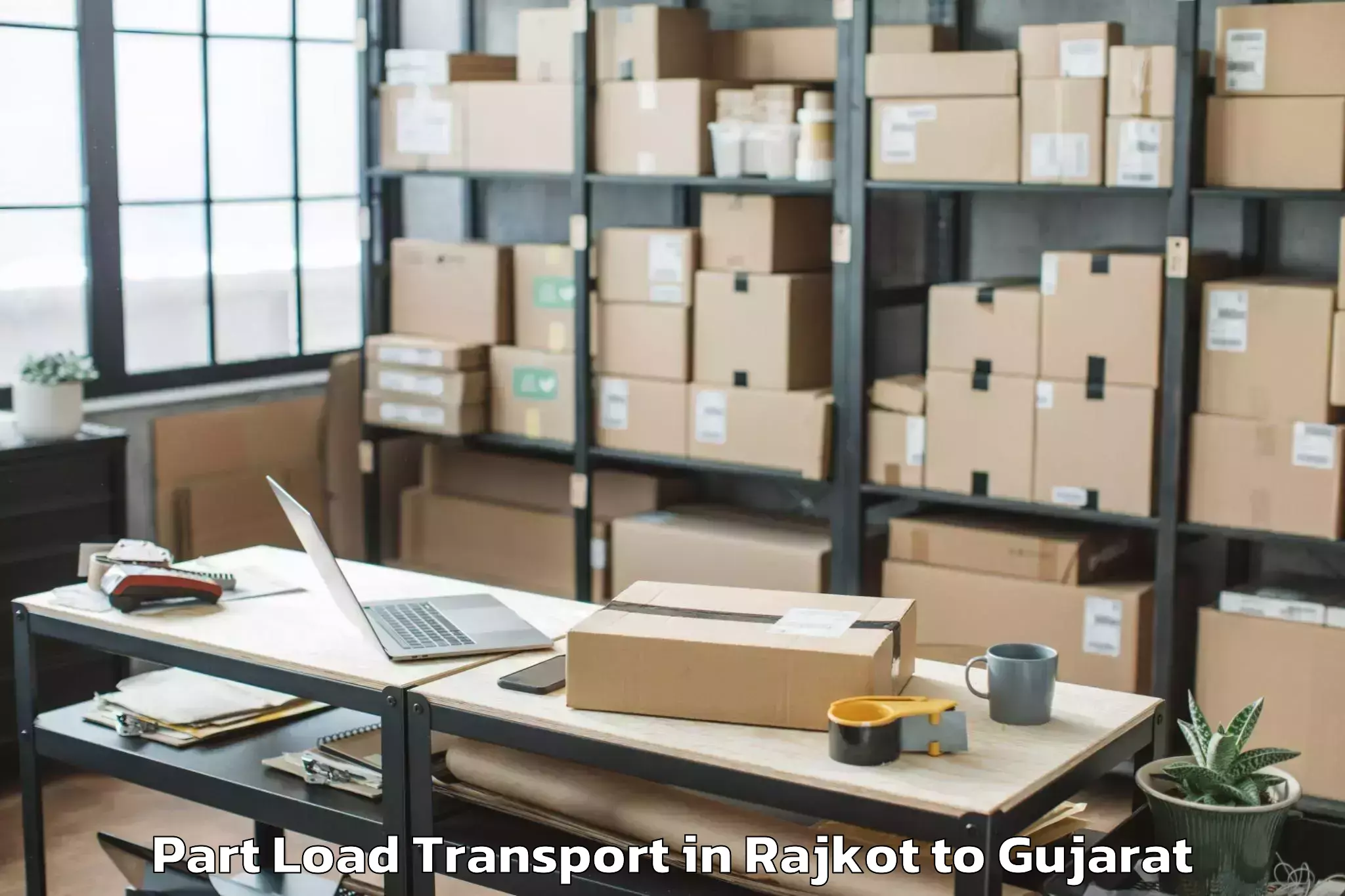 Easy Rajkot to Indus University Ahmedabad Part Load Transport Booking